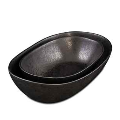 Black Stone Casserole Dish Black I Set of 2
