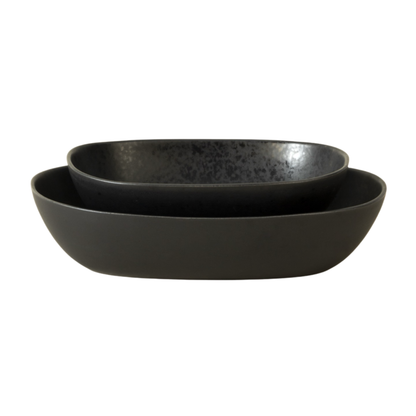 Black Stone Casserole Dish Black I Set of 2