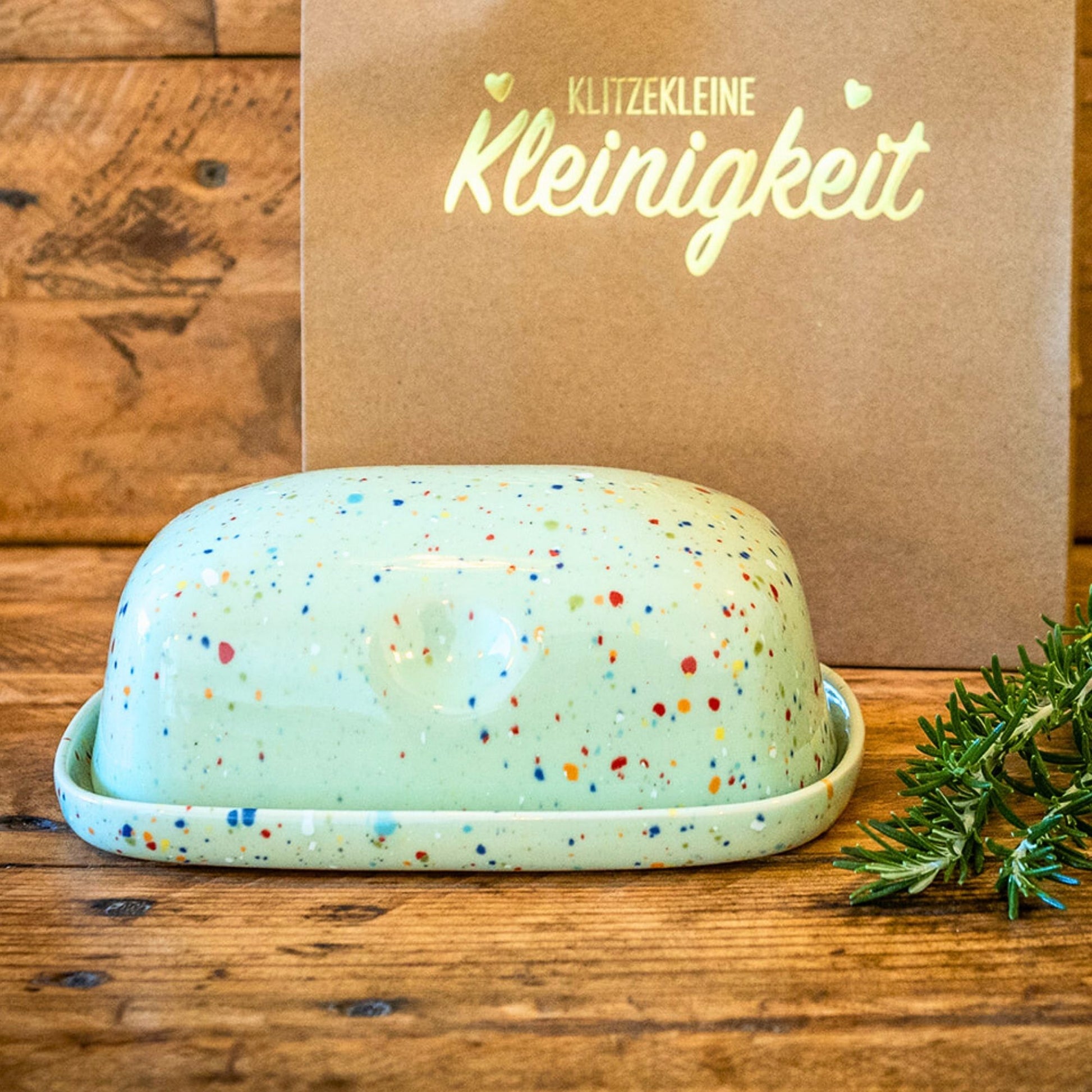 Keramik Butterdose Weihnachtsgeschenk