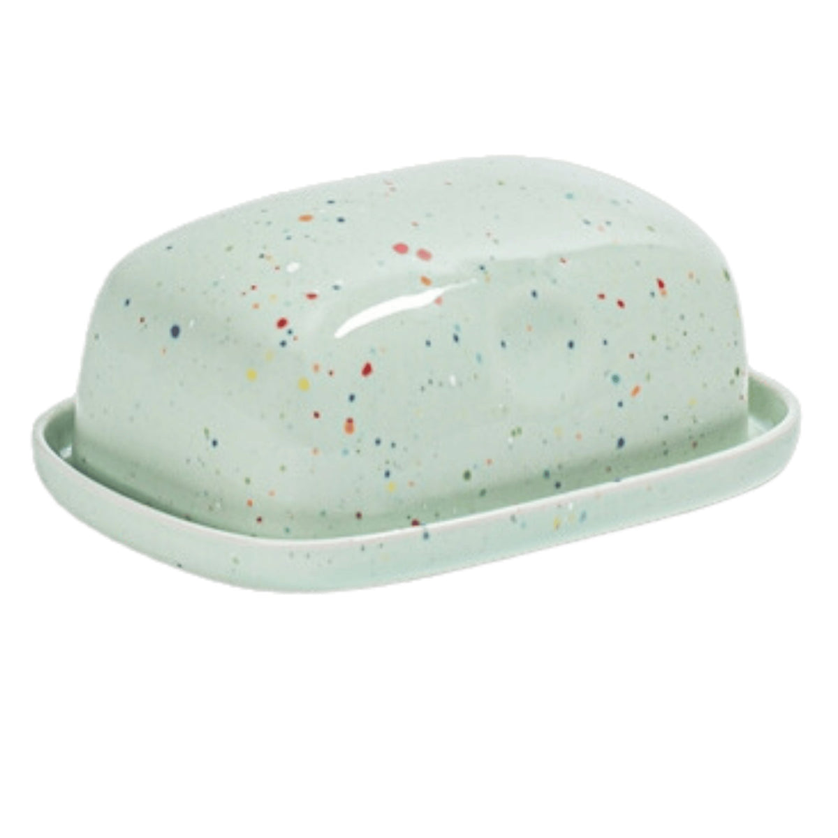 Keramik Butterdose New Party Grün
