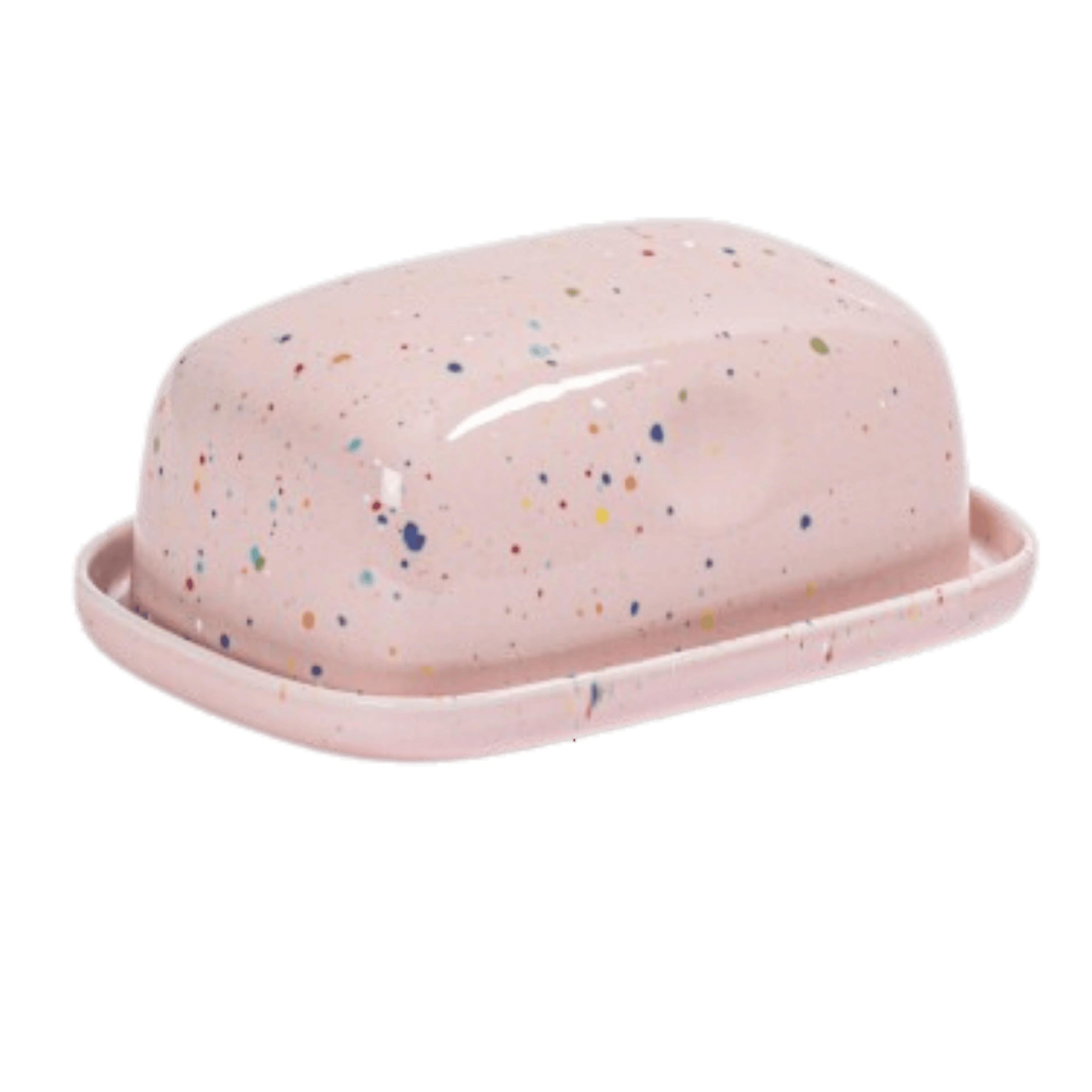 Bunte Butterdose Handgemachte Keramik Rosa