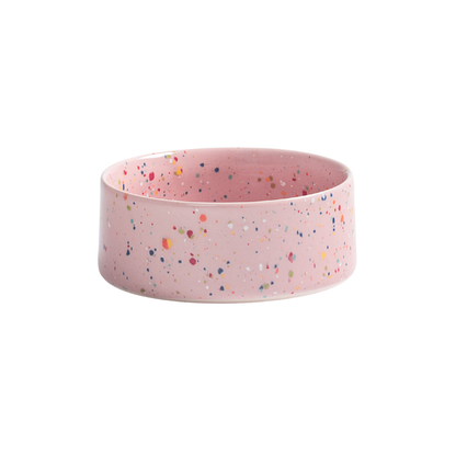 Futternapf Keramik Haustier-Schüssel Set 2-teilig Pink