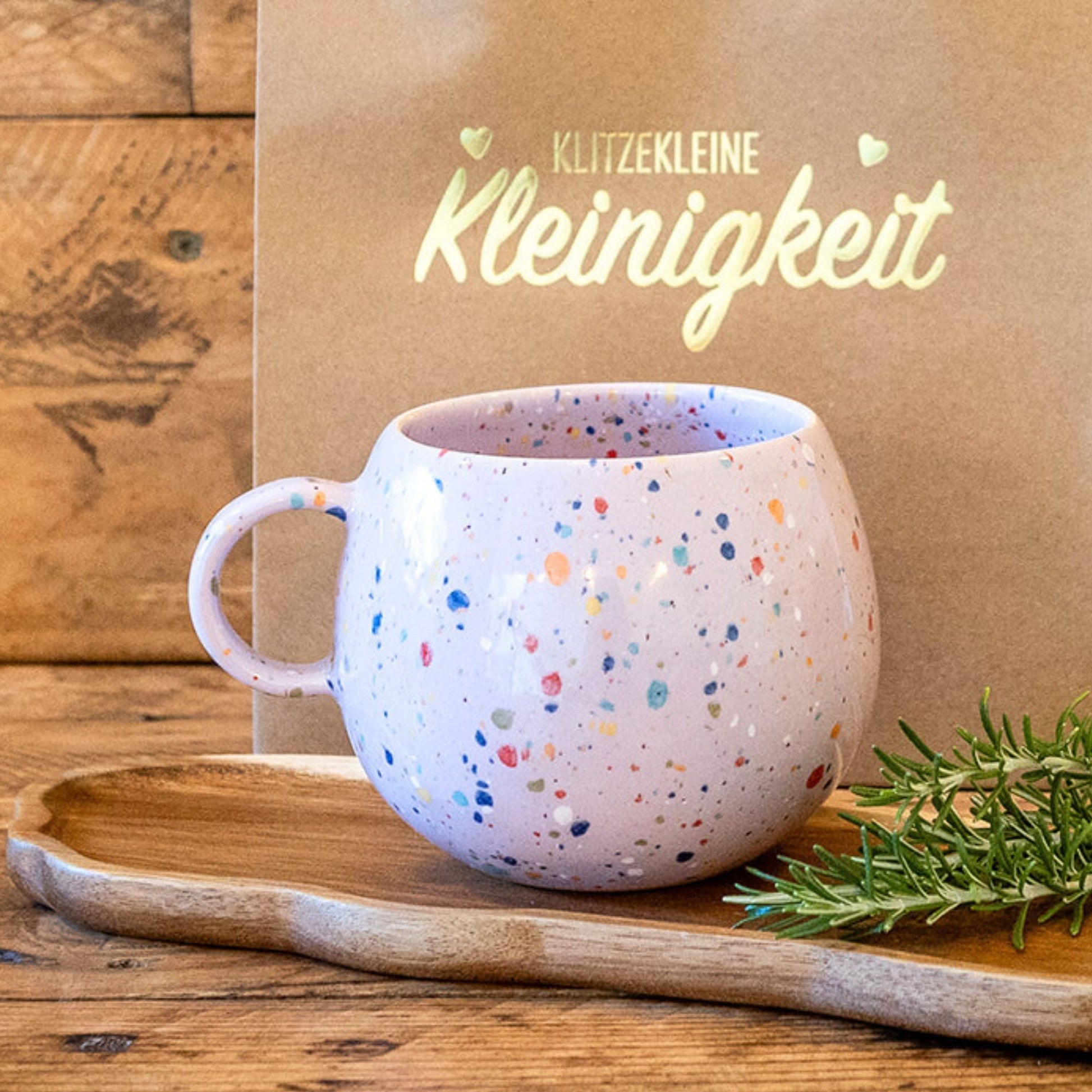 lila keramik tasse weihnachtstasse