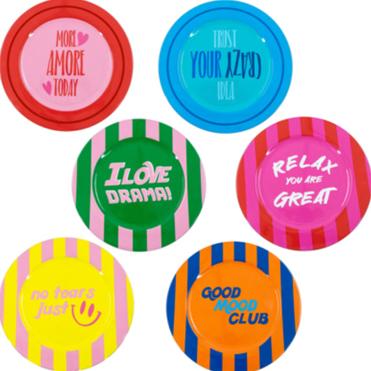 Keramik Untersetzer Buntes Set 6 Designs Relax