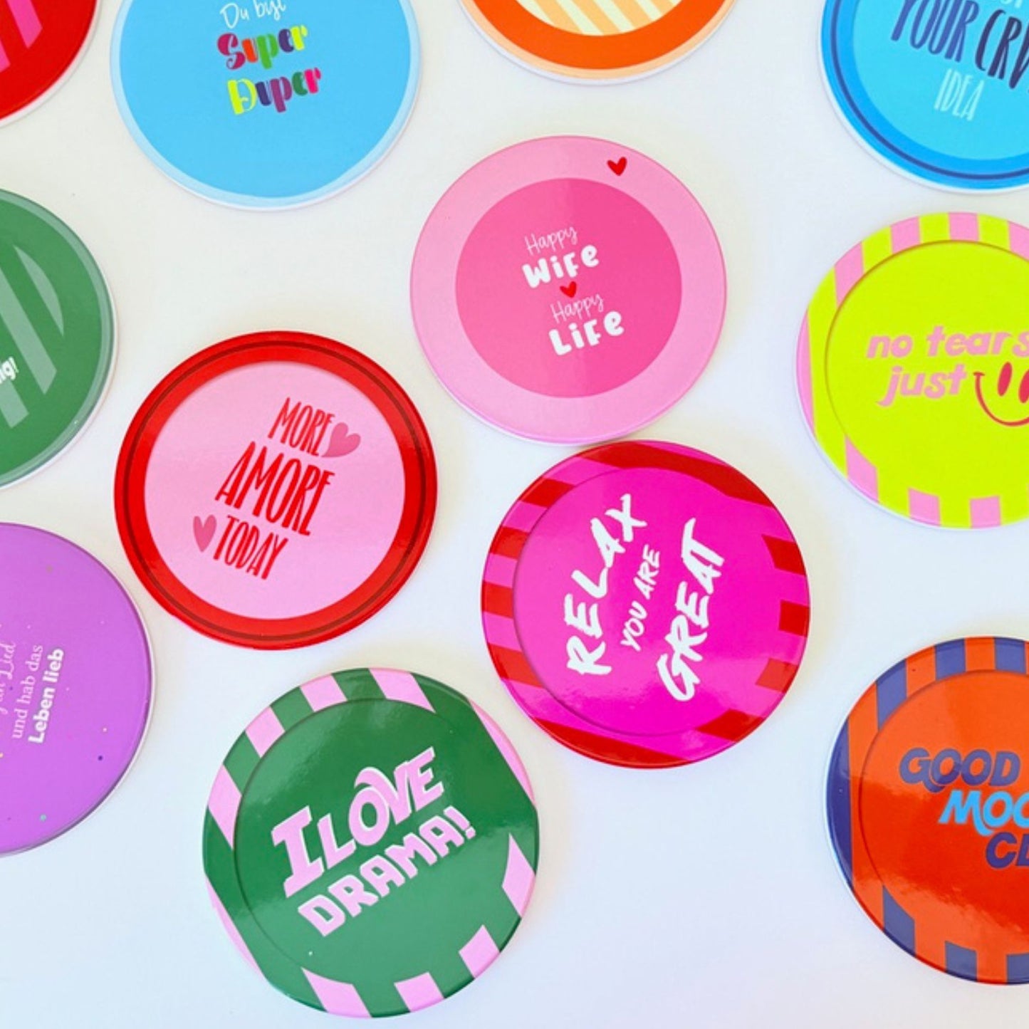 bunte design deko untersetzer