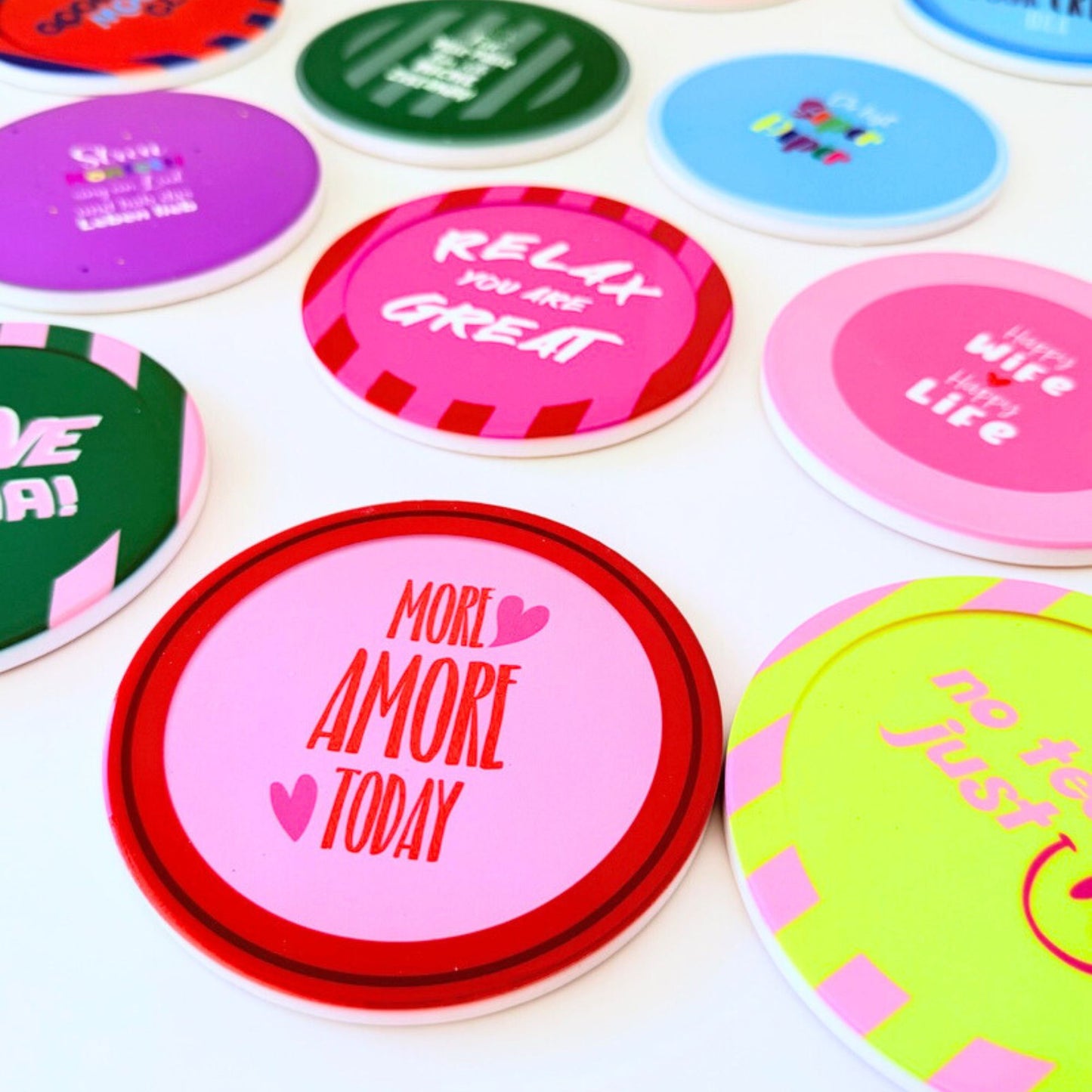 bunte deko untersetzer für gläser