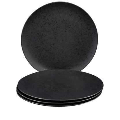 Black Stone Teller & Schalen Set Schwarz I 12 teiliges Set
