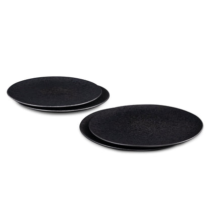 Black Stone Teller klein Schwarz I 4 Stück