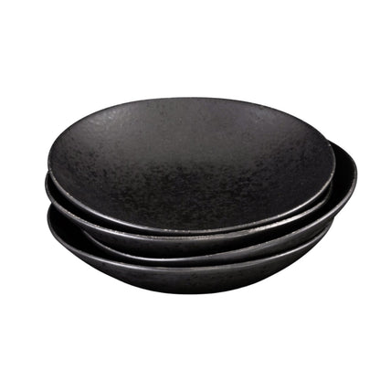 Black Stone Teller & Schalen Set Schwarz I 16 teiliges Set