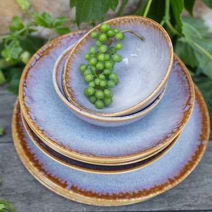 TELLER KERAMIK GESCHIRR SET IN CREME