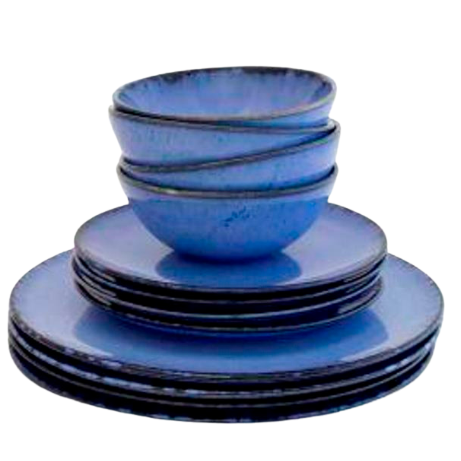 Geschirr Set Grün 12-teilig für 4 Personen – Große, Kleine Teller & Müsli Schalen | Amazonia Kollektion