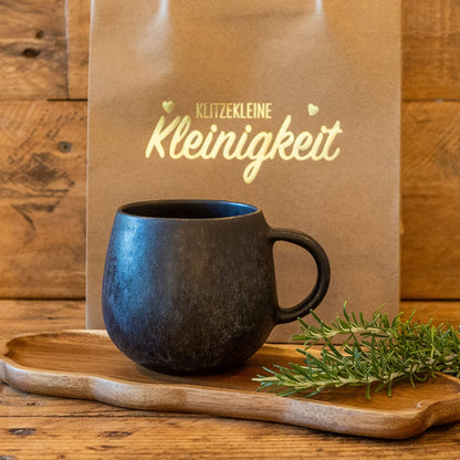 schwarze keramik tasse weihnachtsgeschenk