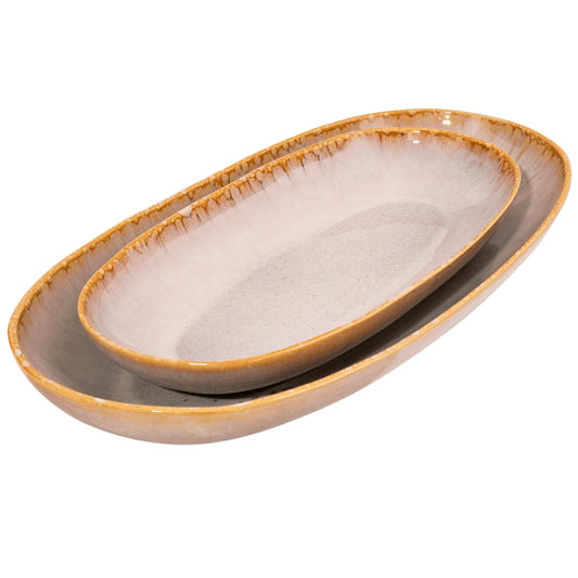 Amazonia Servierplatten Creme I 2 teiliges Set