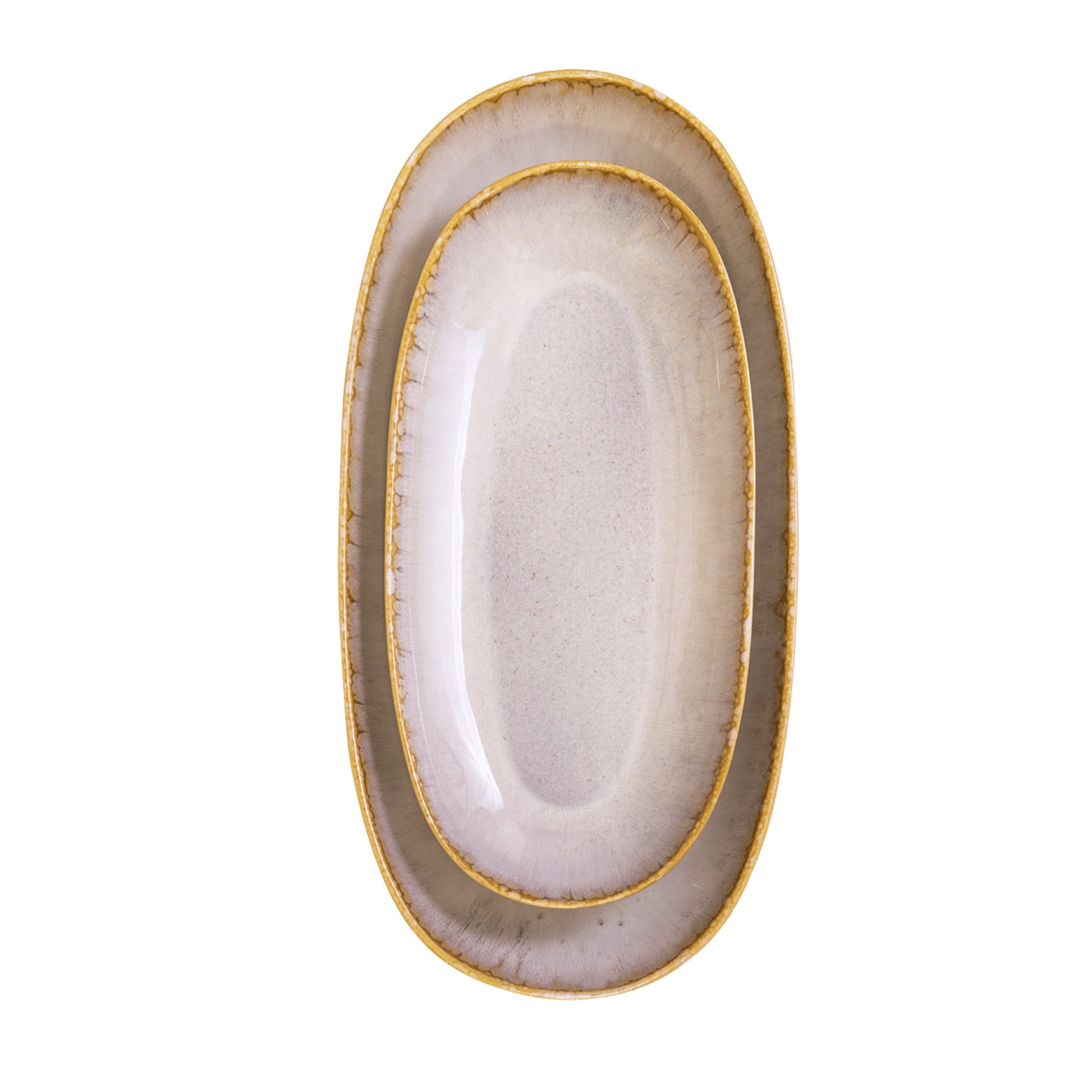 Amazonia Servierplatten Creme I 2 teiliges Set