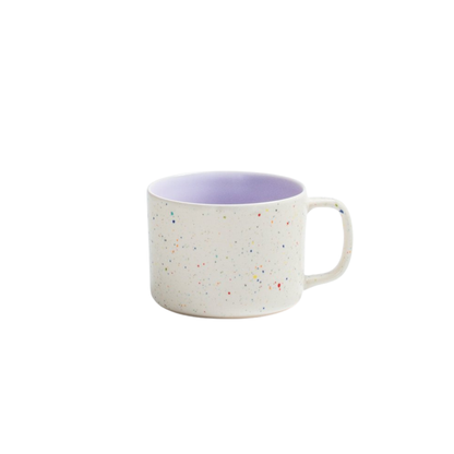 Keramik Tasse Breeze Party Weiß-Lila – 450 ml | Egg Back Home