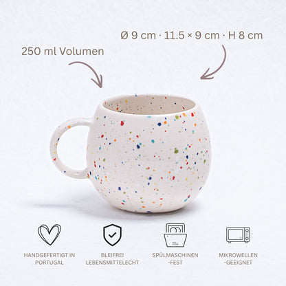 Keramik Tasse New Party Weiß – 250 ml | Egg Back Home