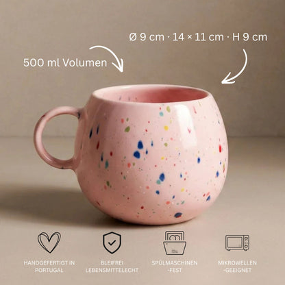 Keramik Jumbotasse New Party Rosa – 500 ml | Egg Back Home