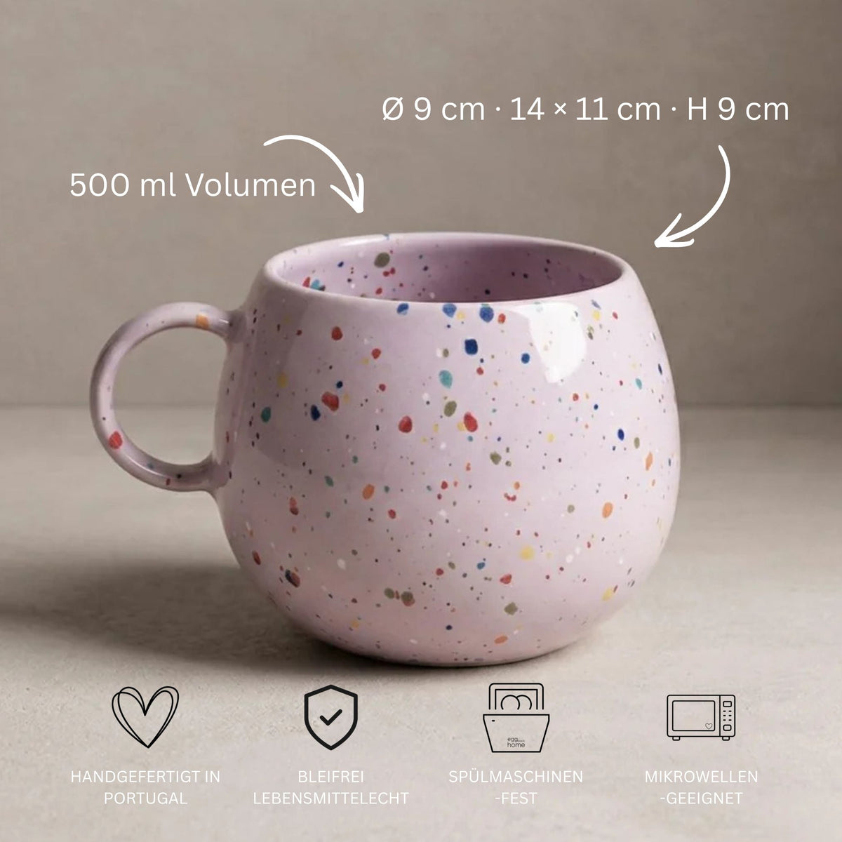 Keramik Jumbotasse New Party Lila – 500 ml | Egg Back Home