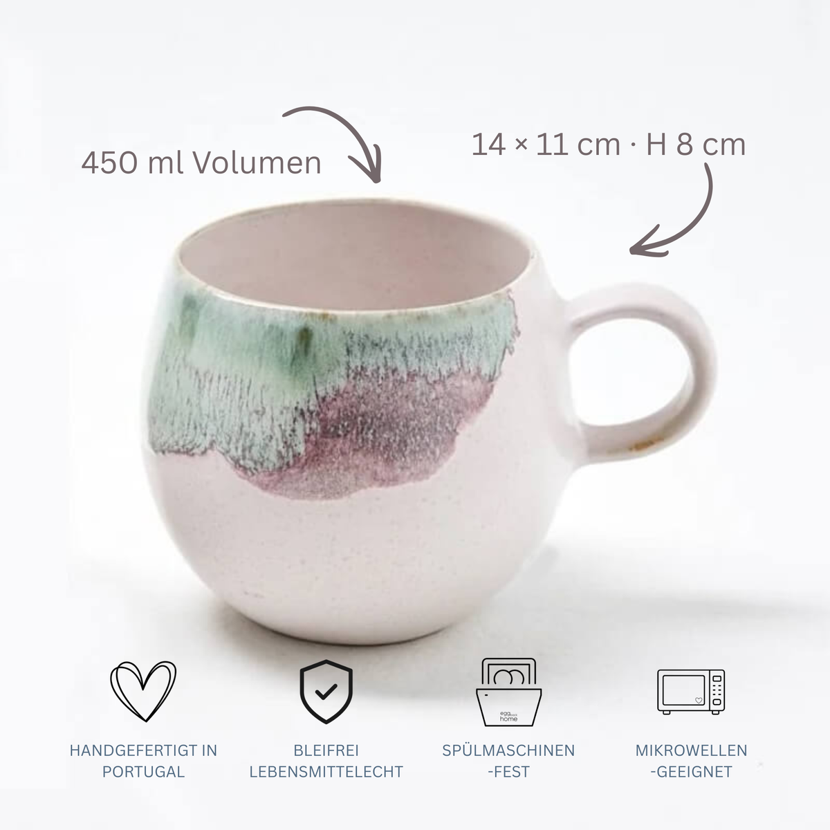 Douro Keramik Tasse groß Pastell