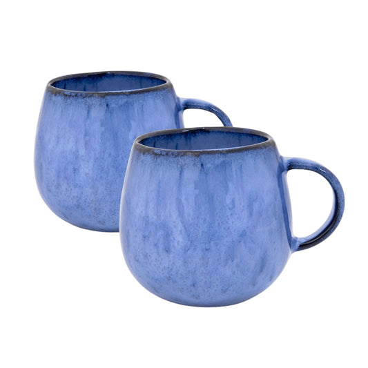 Amazonia Keramik Tasse groß Blau I 2 Stück