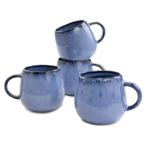 Amazonia Keramik Tasse groß Blau I 4 Stück