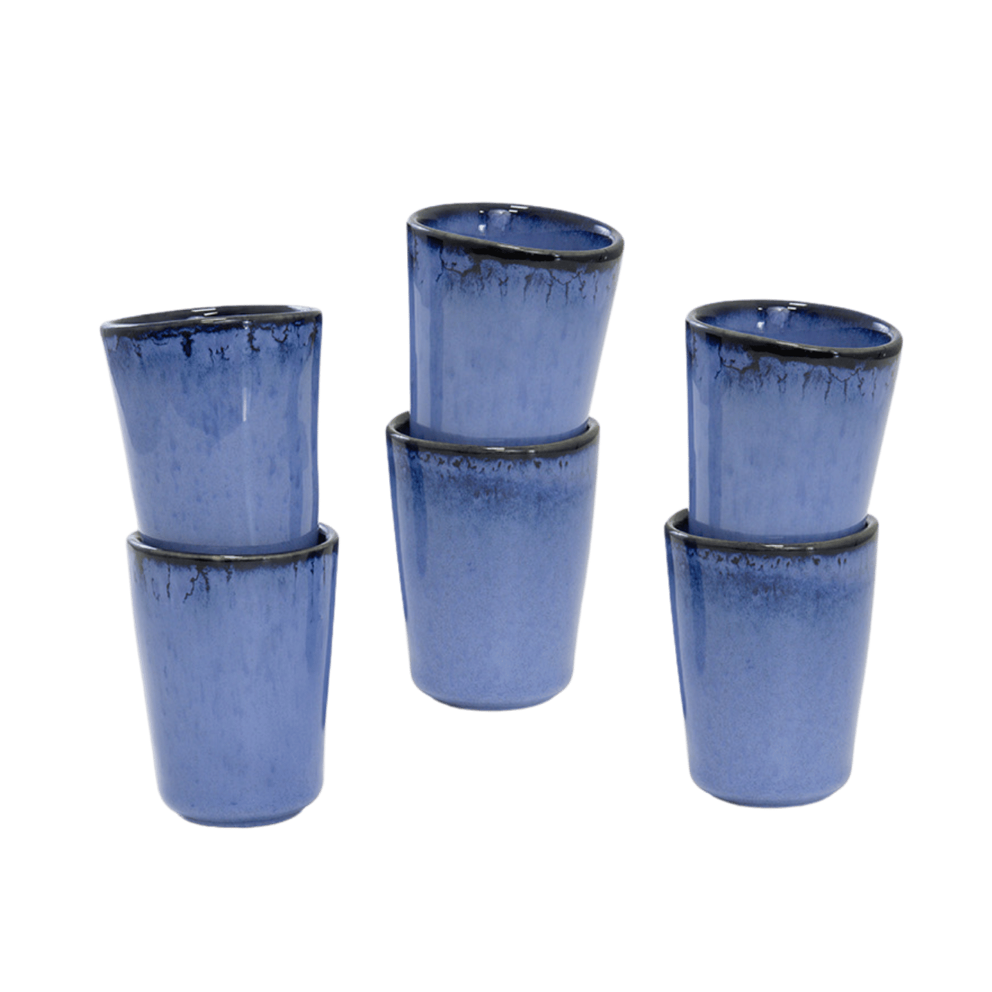 blaue keramik tassen in klein espress tassen