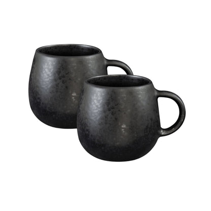 Black Stone Keramik Tasse groß Schwarz