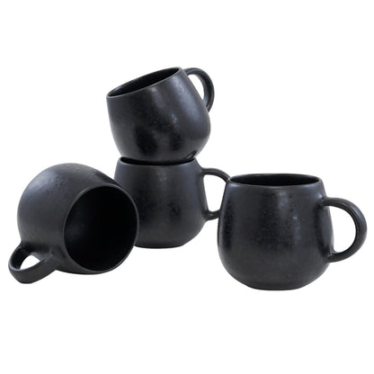 Black Stone Keramik Tasse groß Schwarz I 2 Stück